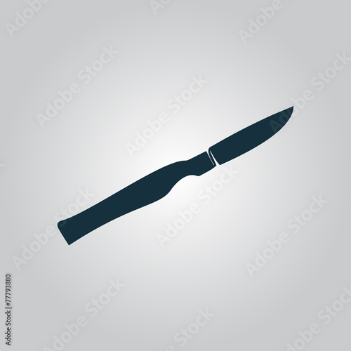 Scalpel cut flat icon, sign and button