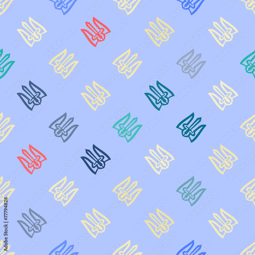 Seamless background with the arms of Ukraine Seamless background with the arms of Ukraine