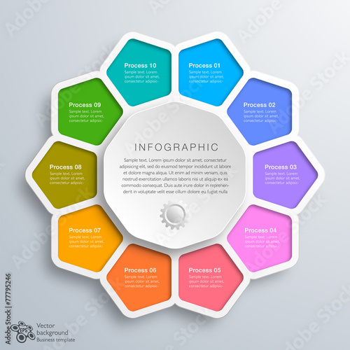 Infographics Vector Background 10-Step Process