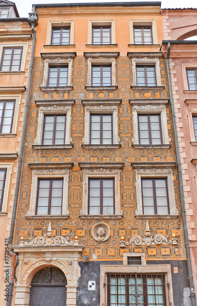 Fototapeta premium Under the Negro house (1627) at Old Town Market Place. Warsaw