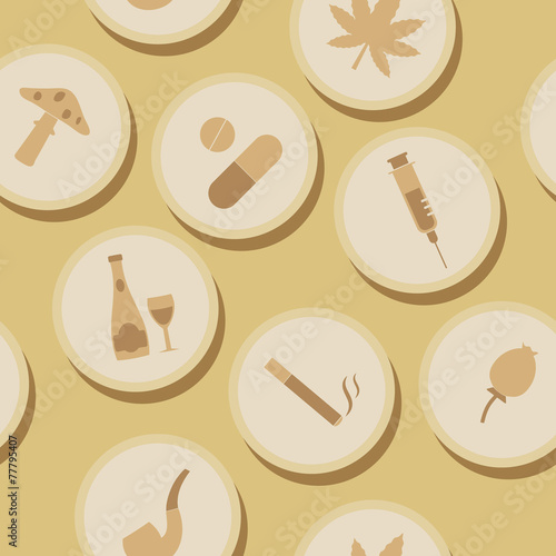 seamless background with symbols of drug addiction