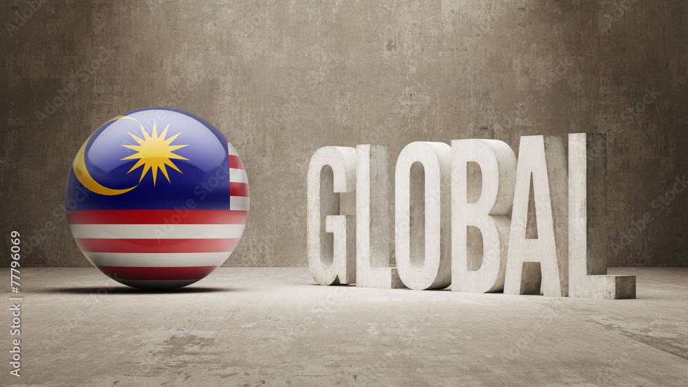 Naklejka premium Malaysia. Global Concept.