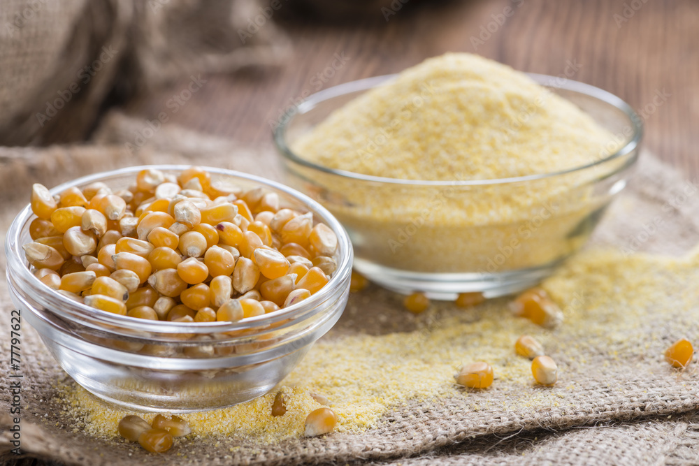 Cornmeal (on rustic background) Cornmeal (on rustic background)