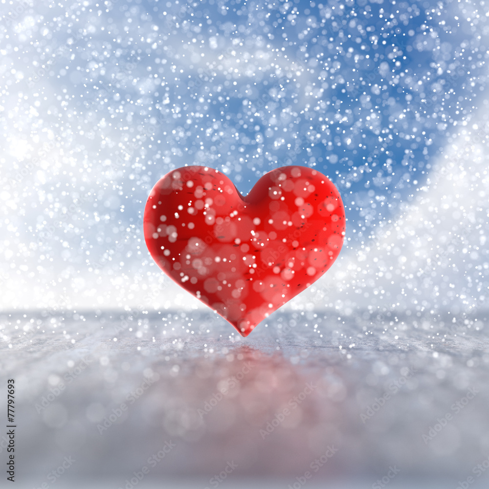 Heart in the snow. Heart in the snow.