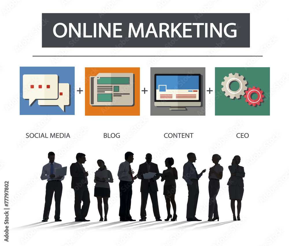 Obraz premium Online Marketing Business Content Strategy Target Concept