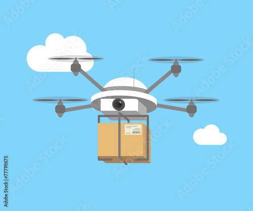 Remote air drone with a box