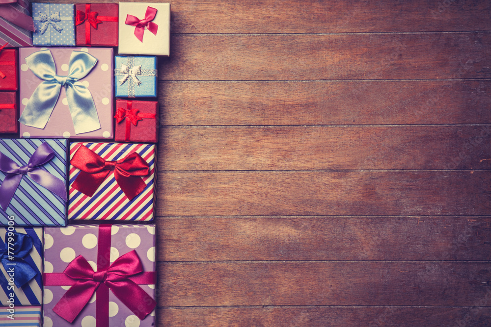 Obraz premium Different color gift boxes