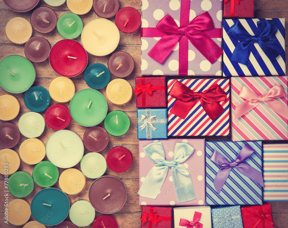 Gift boxes with candles Gift boxes with candles