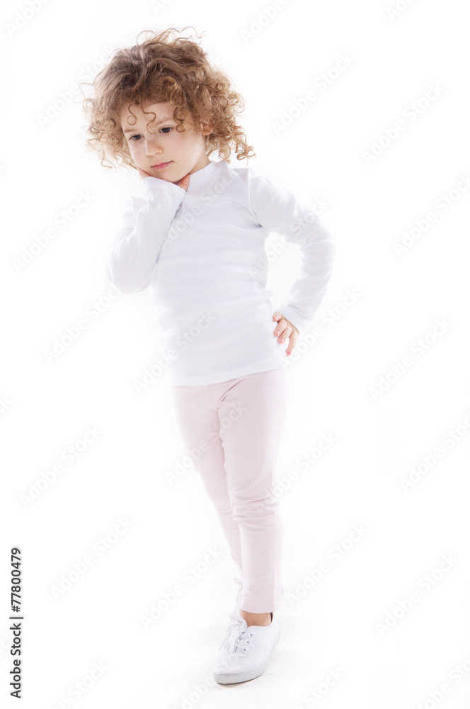 The children's emotions isolated on the white background The children's emotions isolated on the white background