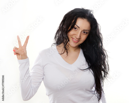 Wallpaper Mural The portrait of a woman with different emotions isolated Torontodigital.ca