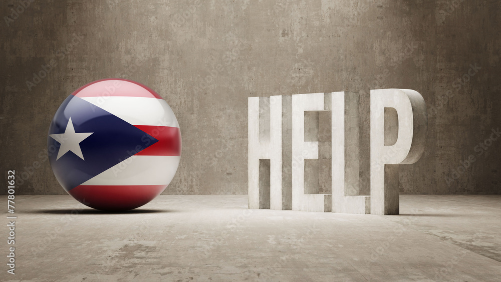 Naklejka premium Puerto Rico. Help Concept.