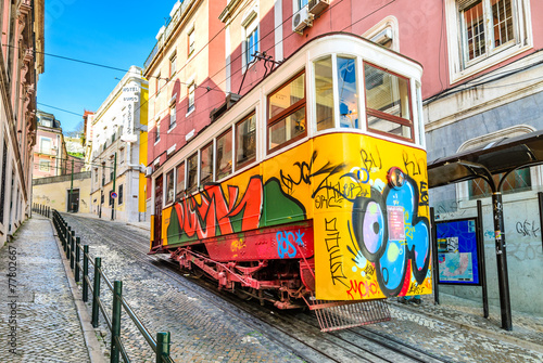 Gloria Funicular, Lisbon, Portugal