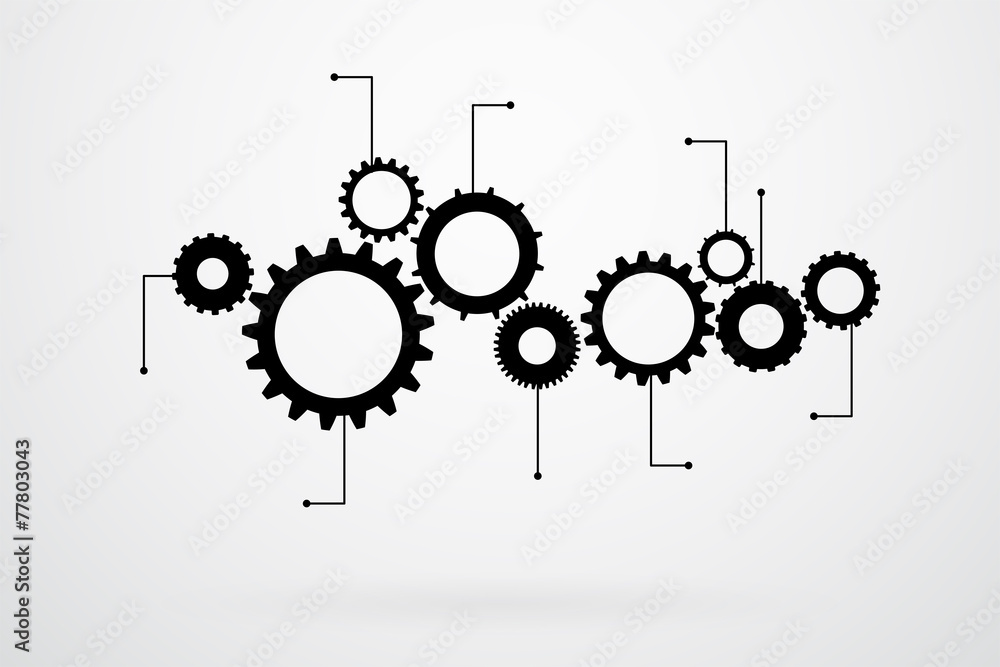 Cogs And Gears Icon Vector Illustration - obrazy, fototapety, plakaty 