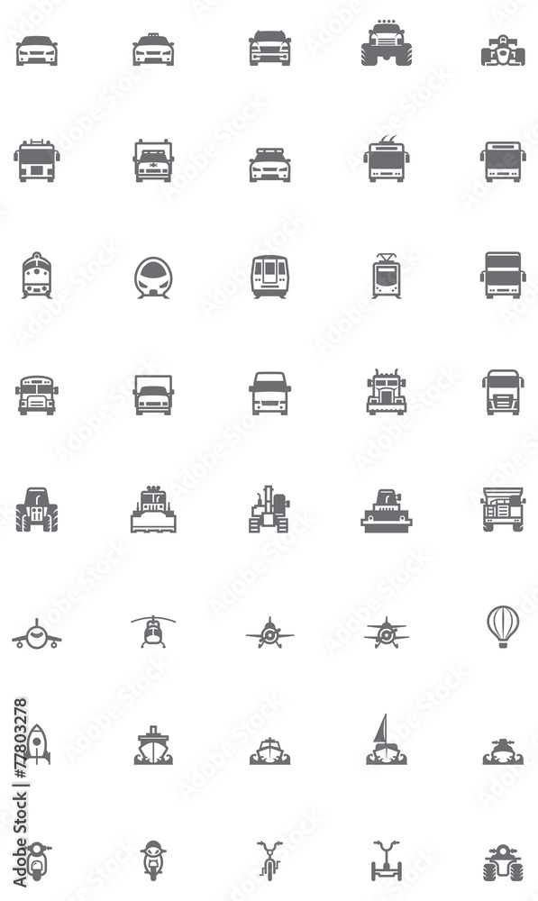 Vector transport icon set Vector transport icon set