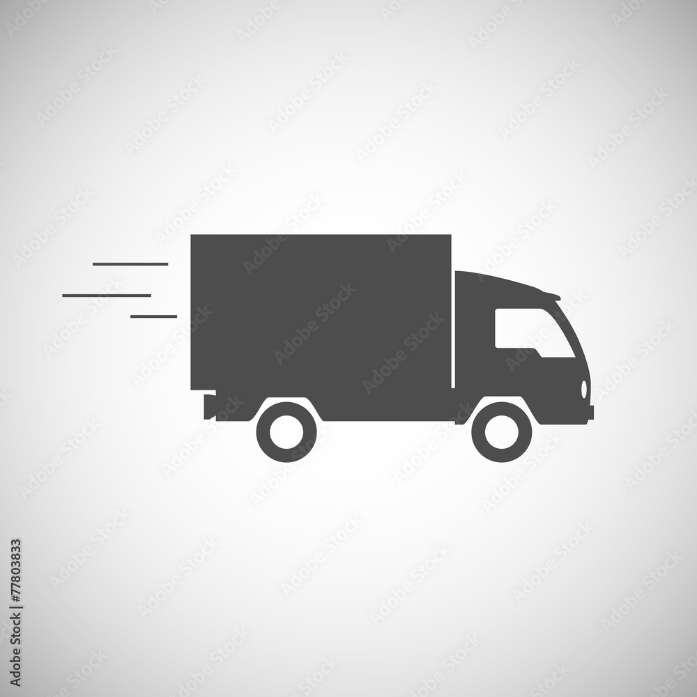 Delivery truck contour, flat icon. Delivery truck contour, flat icon.