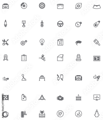 Vector car service related icons