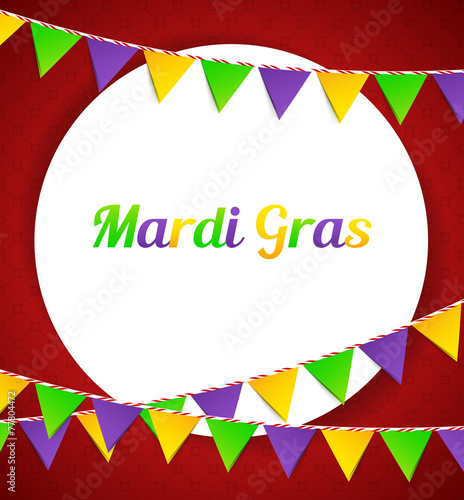 Mardi Gras background with flags