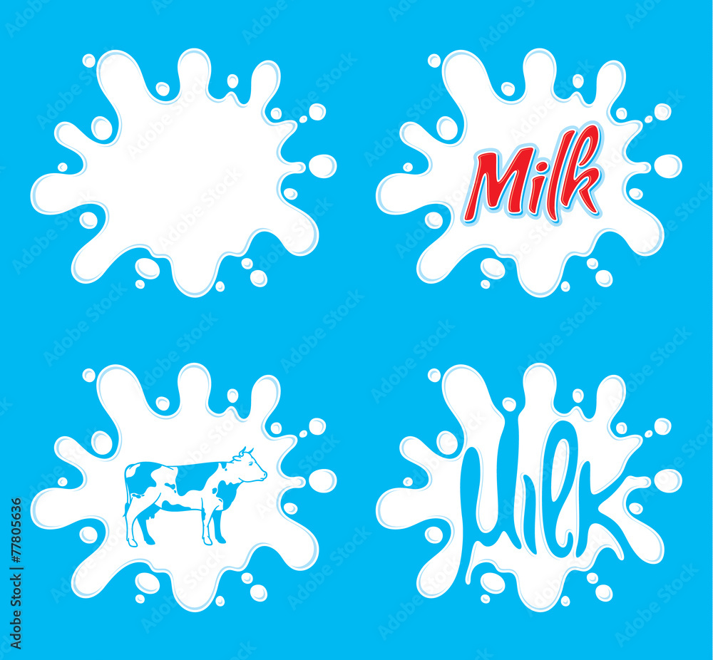 Obraz premium Vector Milk Splashes