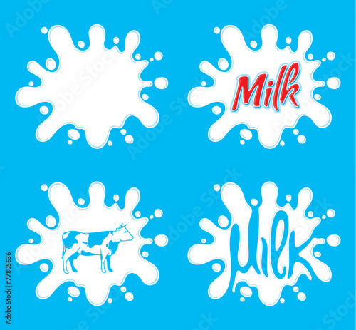 Vector Milk Splashes