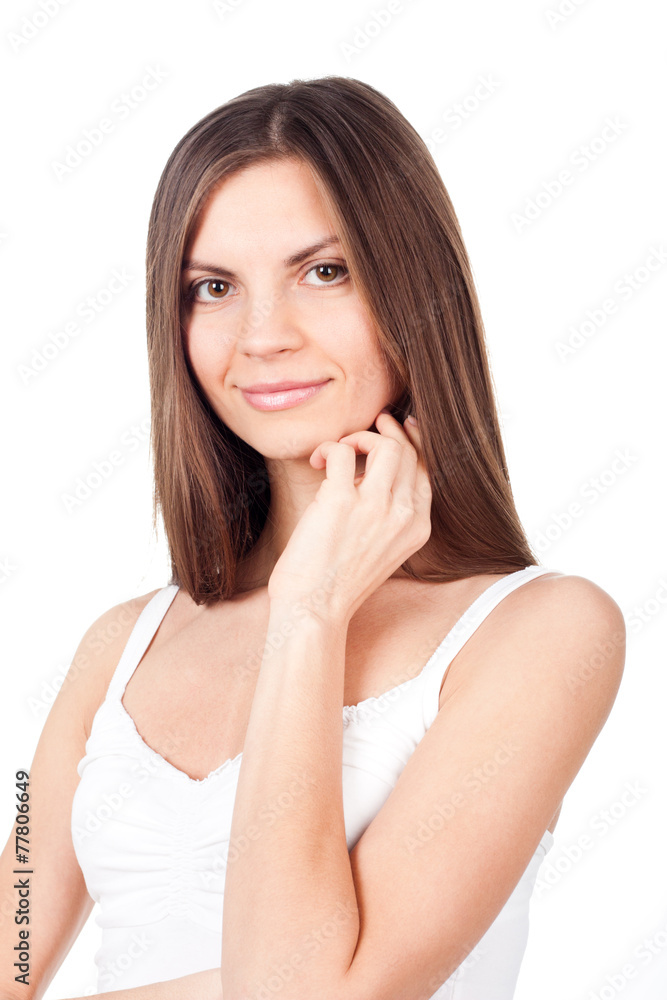 Portrait of a beautiful young woman thinking Portrait of a beautiful young woman thinking