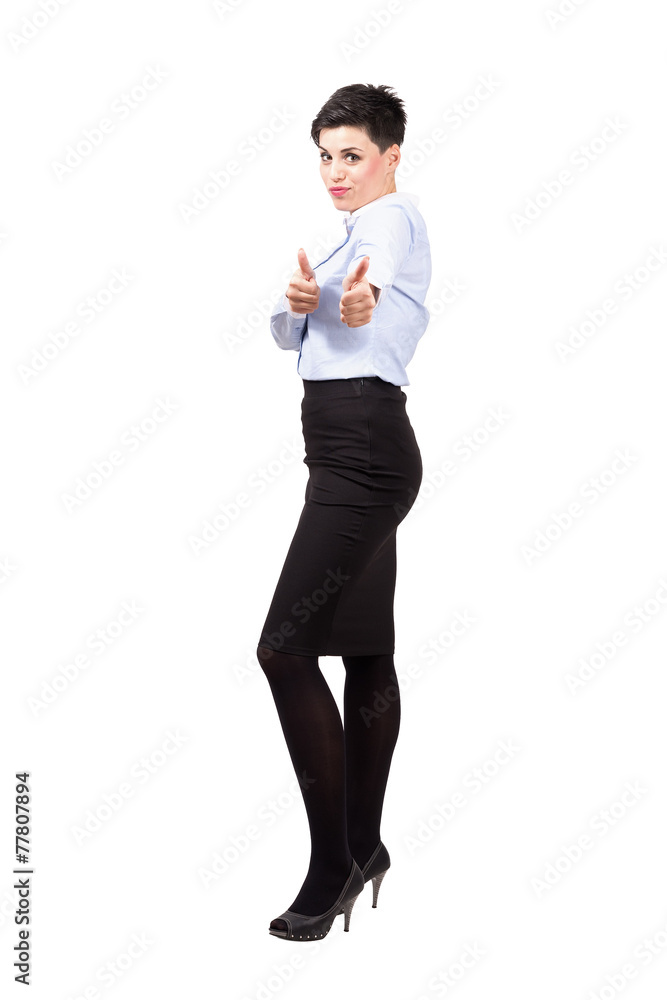 Business woman with thumbs up gesture Business woman with thumbs up gesture