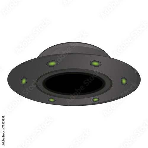 Unidentified flying object issolated on white background, vector