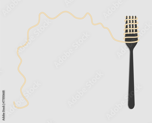 fork and spaghetti