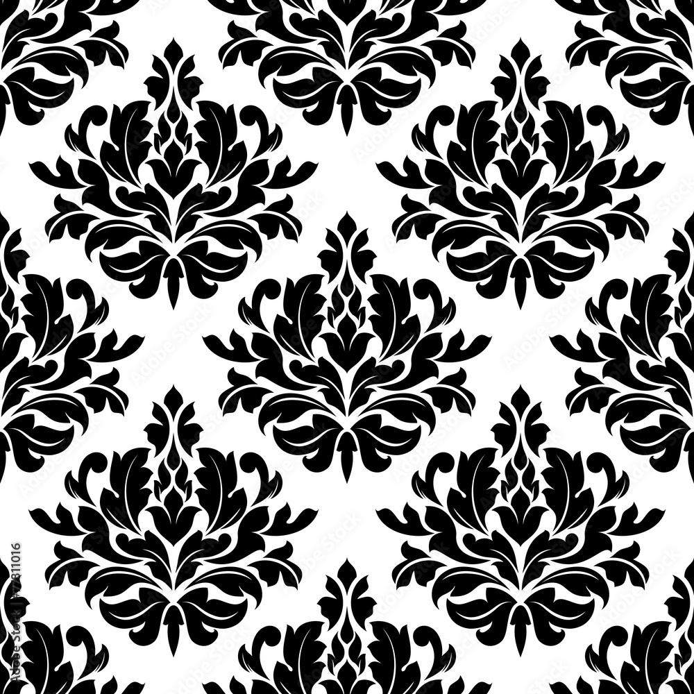 Classic damask floral seamless pattern