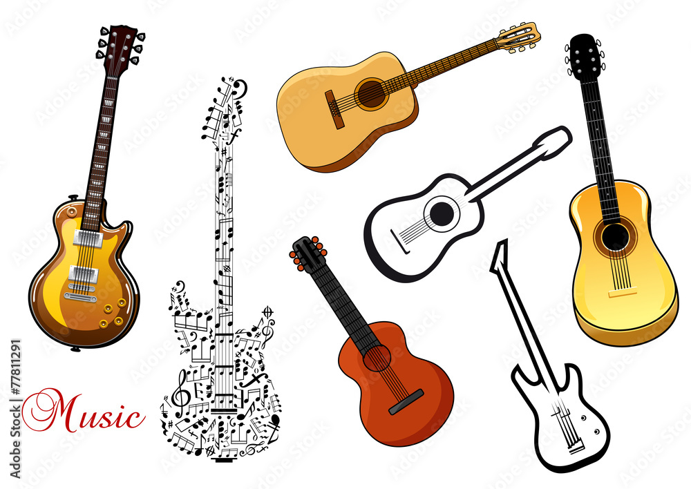 Fototapeta premium Set of musical guitars