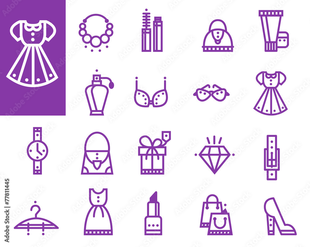 Shopping love heart with set of vector fashion womens icons Shopping love heart with set of vector fashion womens icons