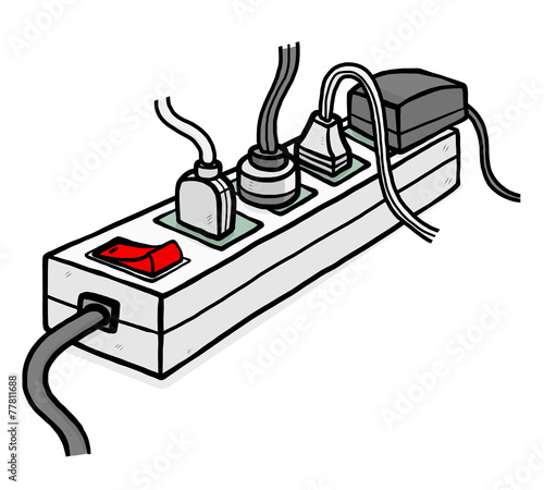 many plugs and electric socket