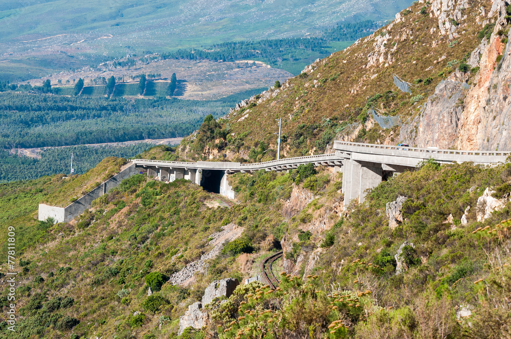View of Sir Lowreys Pass near Somerset West, South Africa