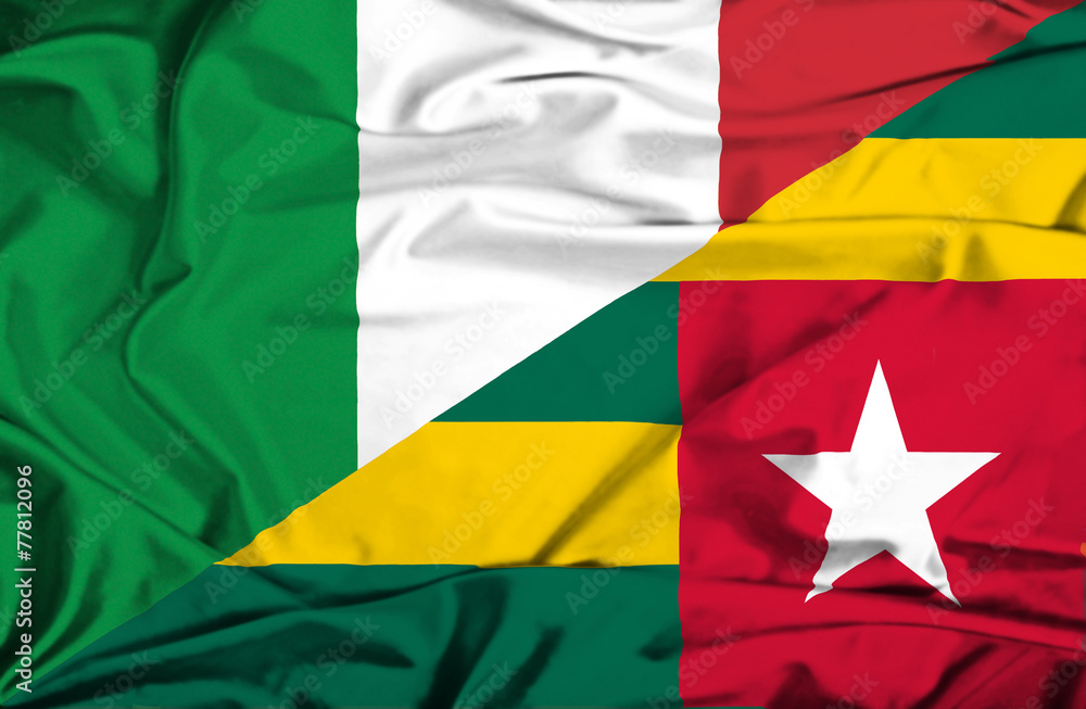 Obraz premium Waving flag of Togo and Italy