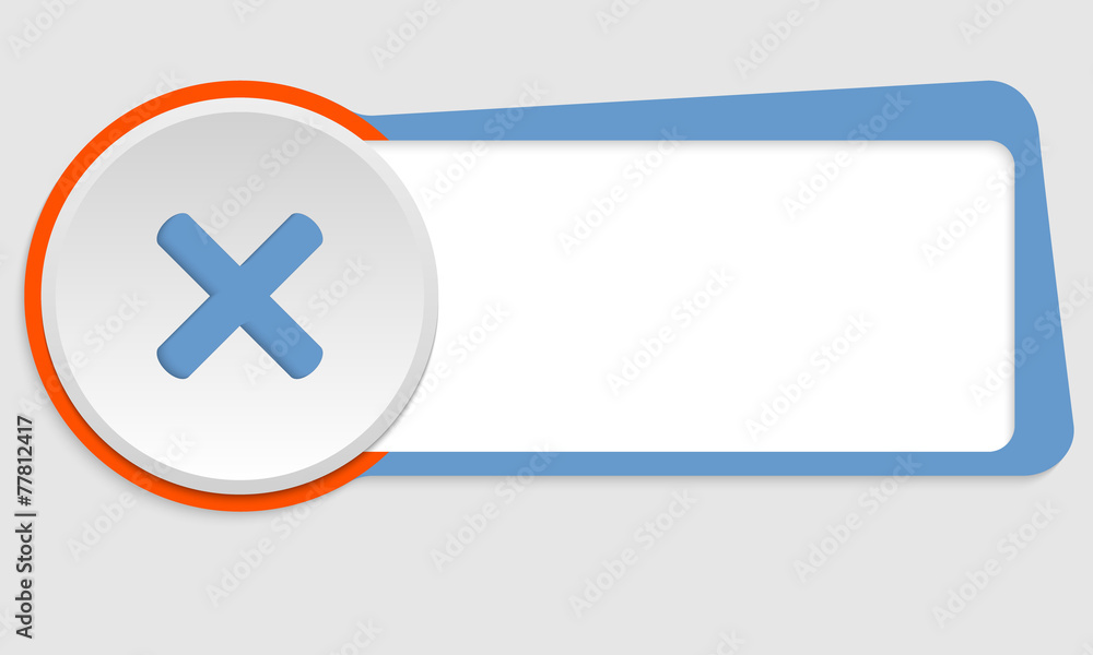 blue frame for text and multiplication symbol blue frame for text and multiplication symbol