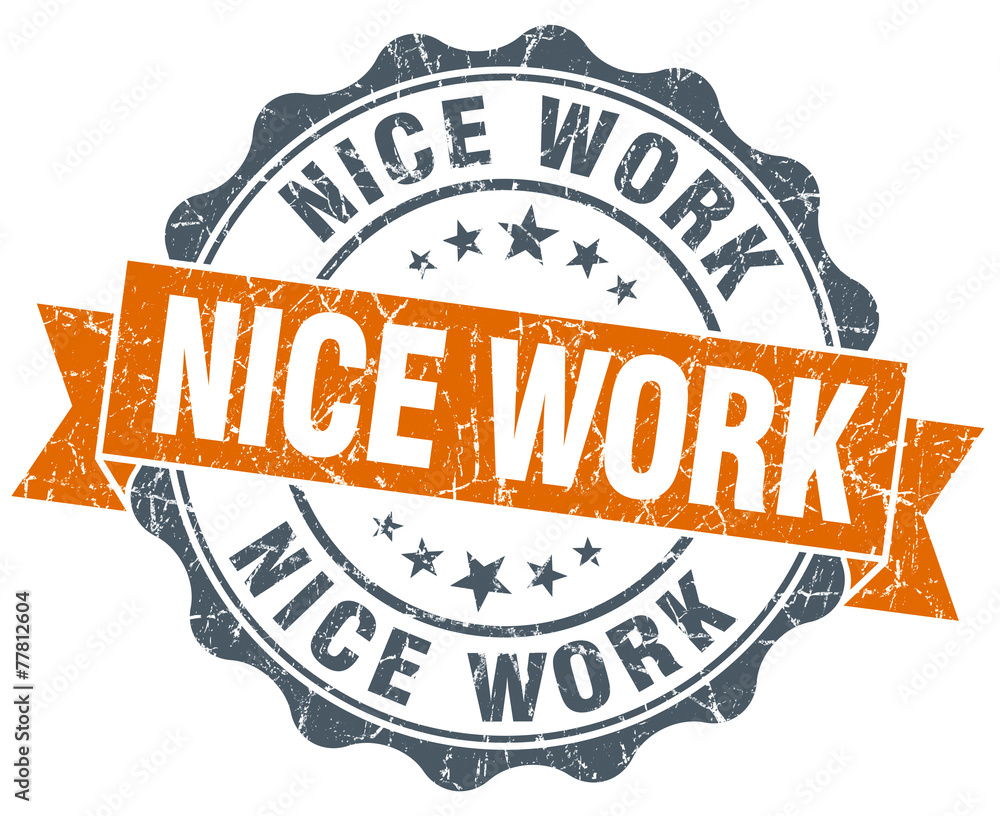 Obraz premium nice work vintage orange seal isolated on white