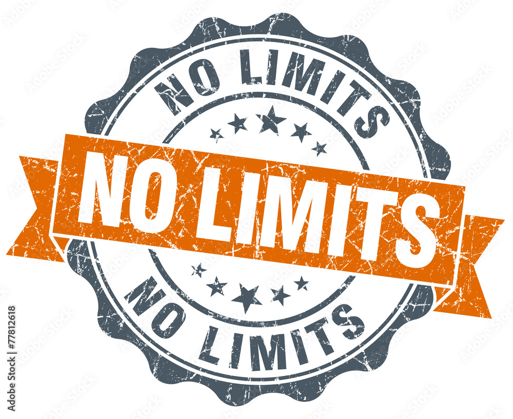 Obraz premium no limits vintage orange seal isolated on white