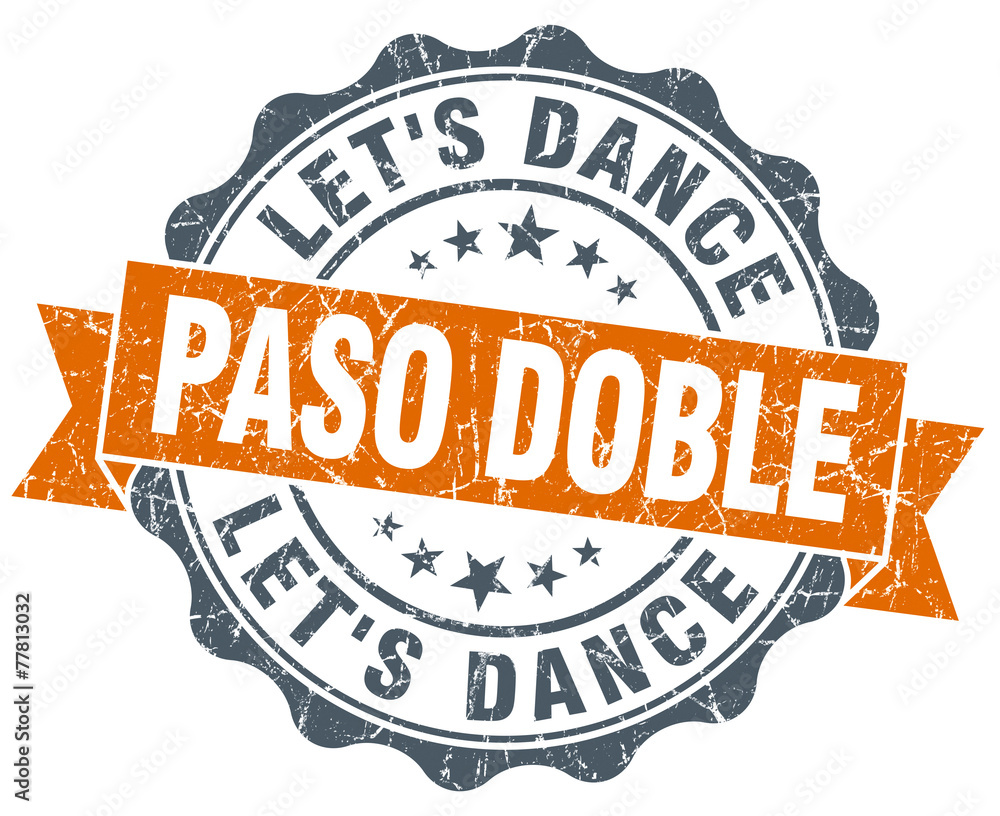 Obraz premium paso doble vintage orange seal isolated on white
