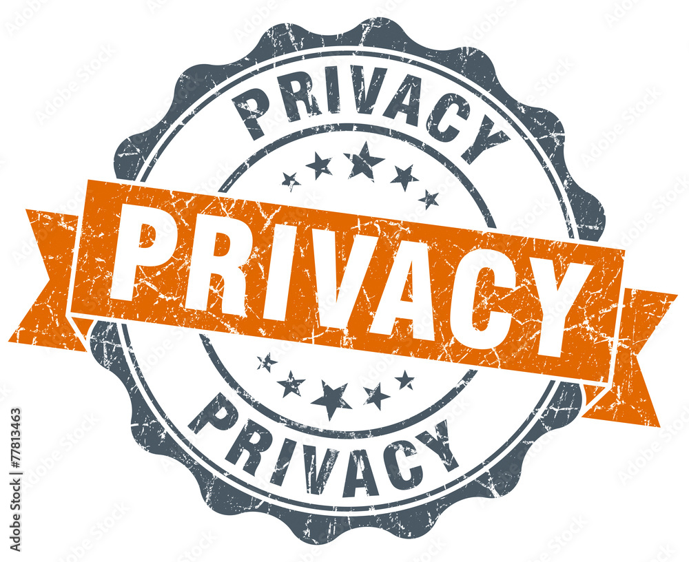 Obraz premium privacy vintage orange seal isolated on white