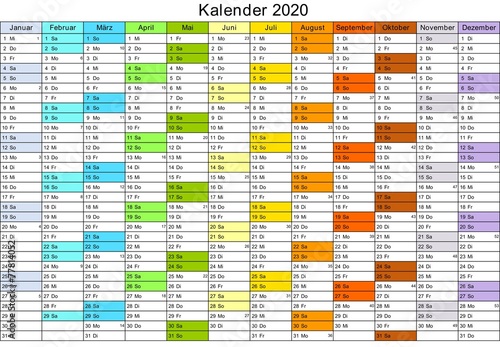Kalender 2020 universal - ohne Feiertage