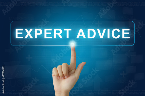 hand press on expert advice button on touch screen