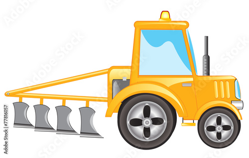 Tractor with plow