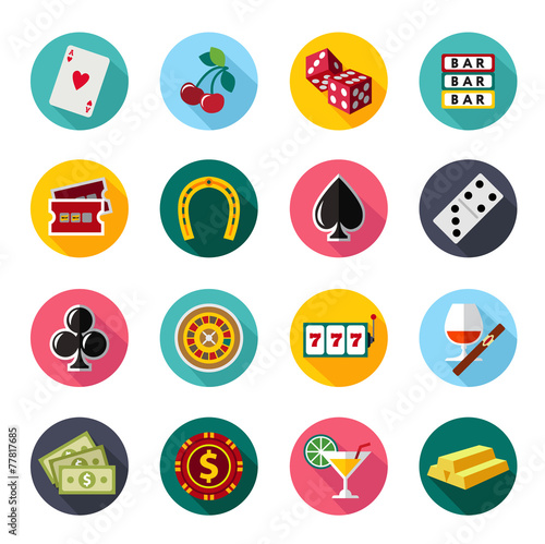 Colorful flat vector icons set. Quality design illustrations