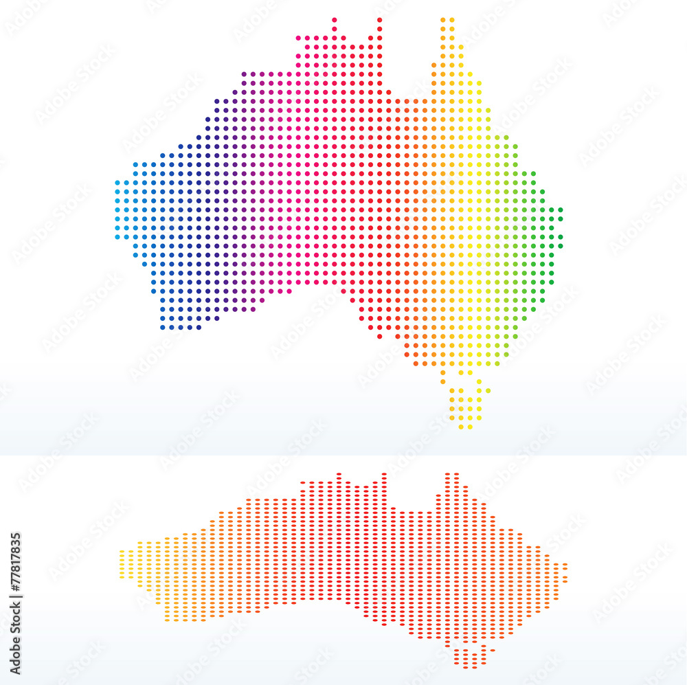 Map of  Commonwealth of Australia with with Dot Pattern