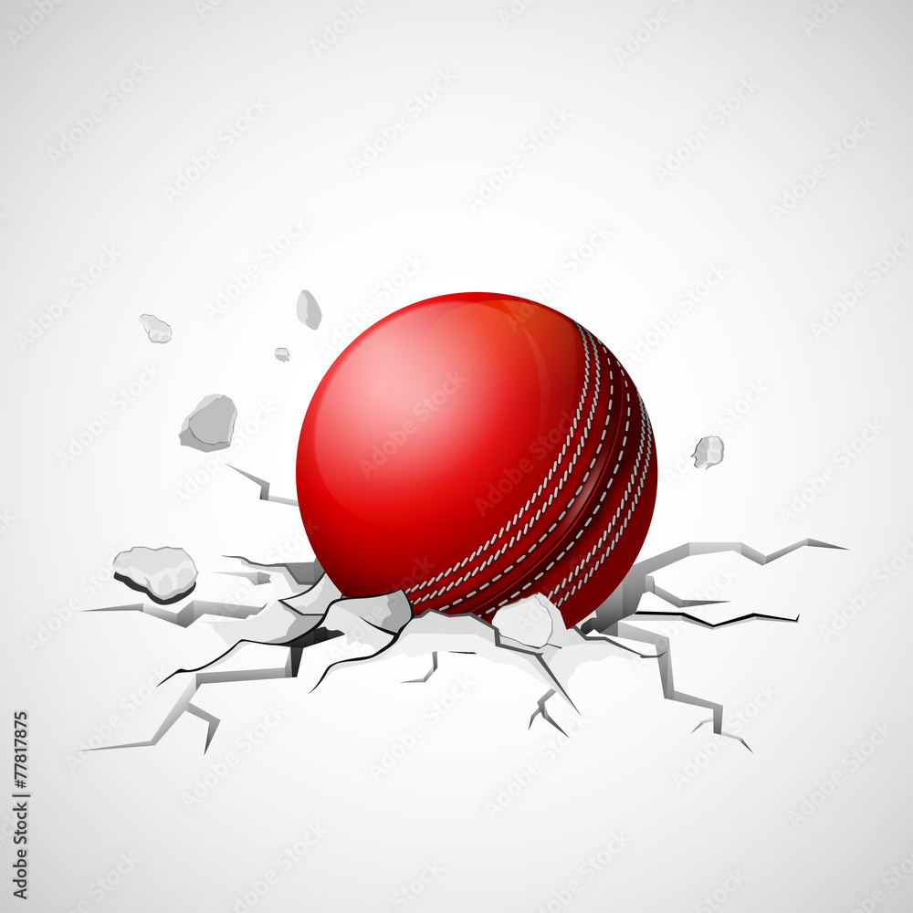 Vecteur Stock Cricket ball falling on ground making crack | Adobe Stock