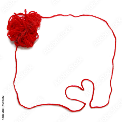 red skein with heart  for crochet