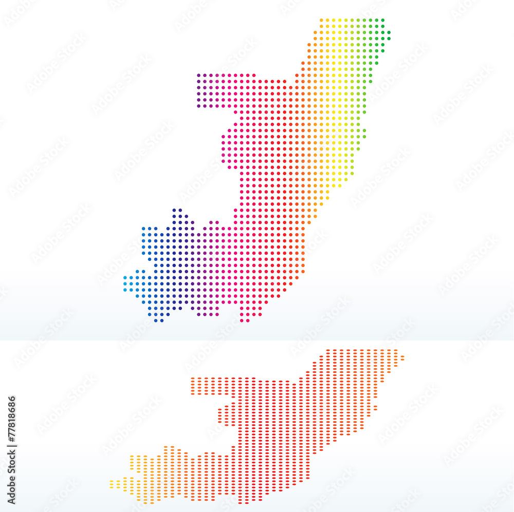 Fototapeta premium Map of Republic of the Congo with with Dot Pattern