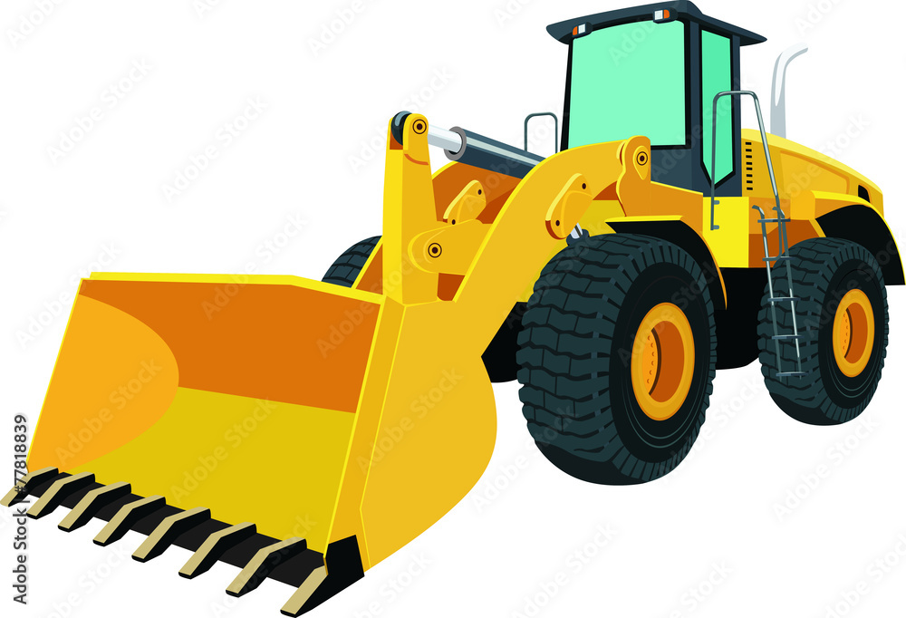 Fototapeta premium Bulldozer on wheels