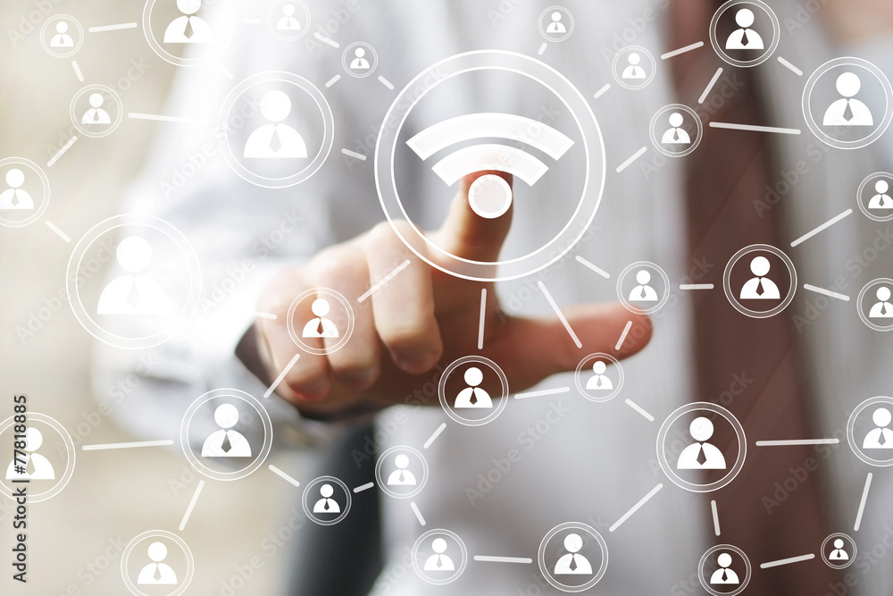 Business button wifi connection icon web. Business button wifi connection icon web.