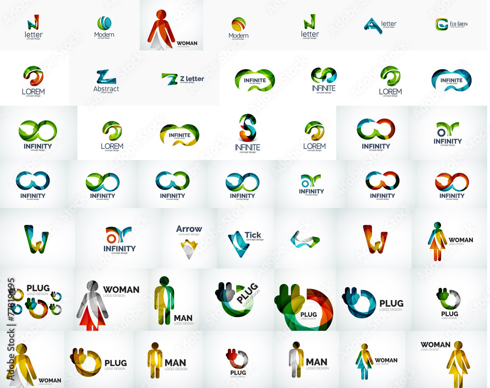 Naklejka premium Logo mega collection