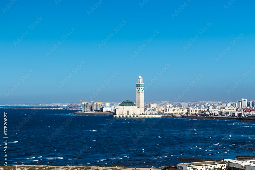 View of the Hassan II Mosque. Casablanca, Morocco.